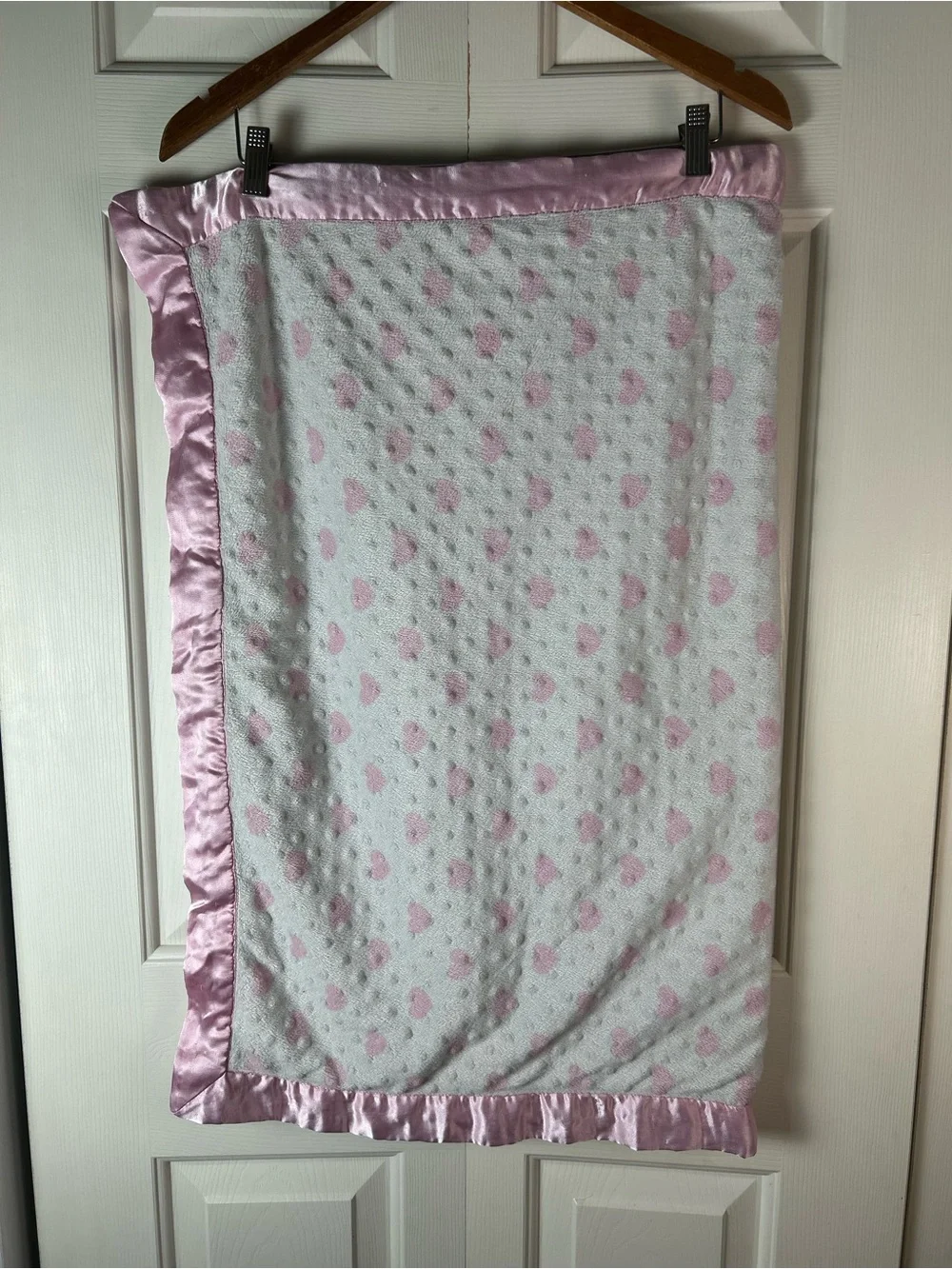Child of Mine by Carter's Sweet Little Baby Blanket Pink White Hearts Orange